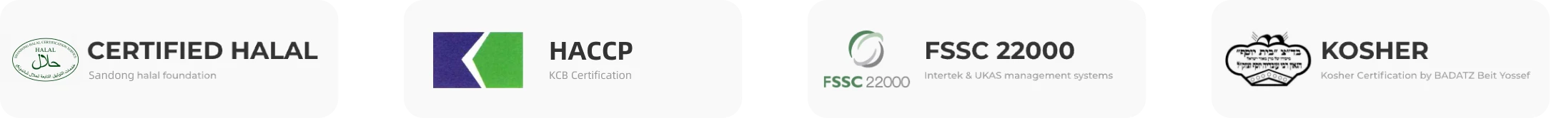 Halal, FSSC 22000, Kosher certification marks