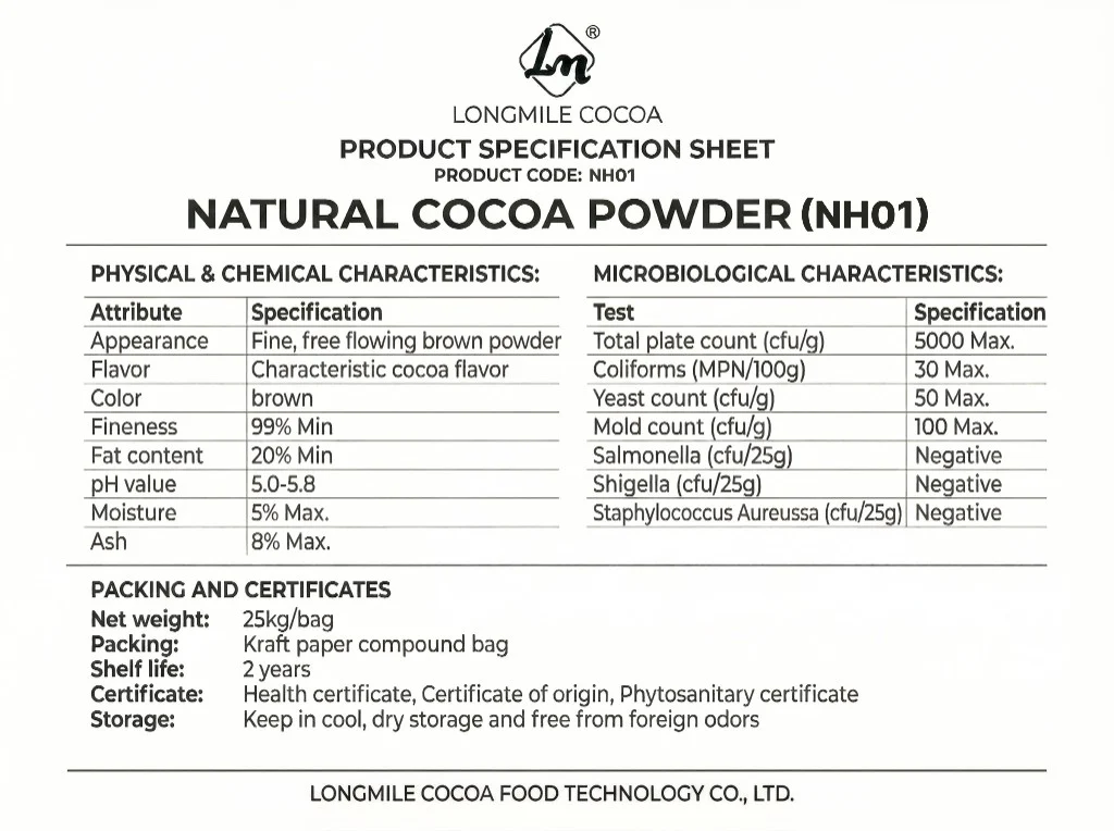 Product spec sheet 2